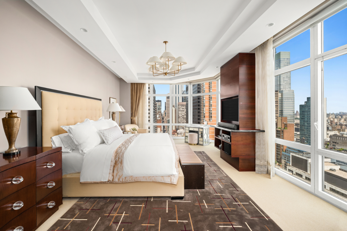 ペントハウスの寝室からの眺望