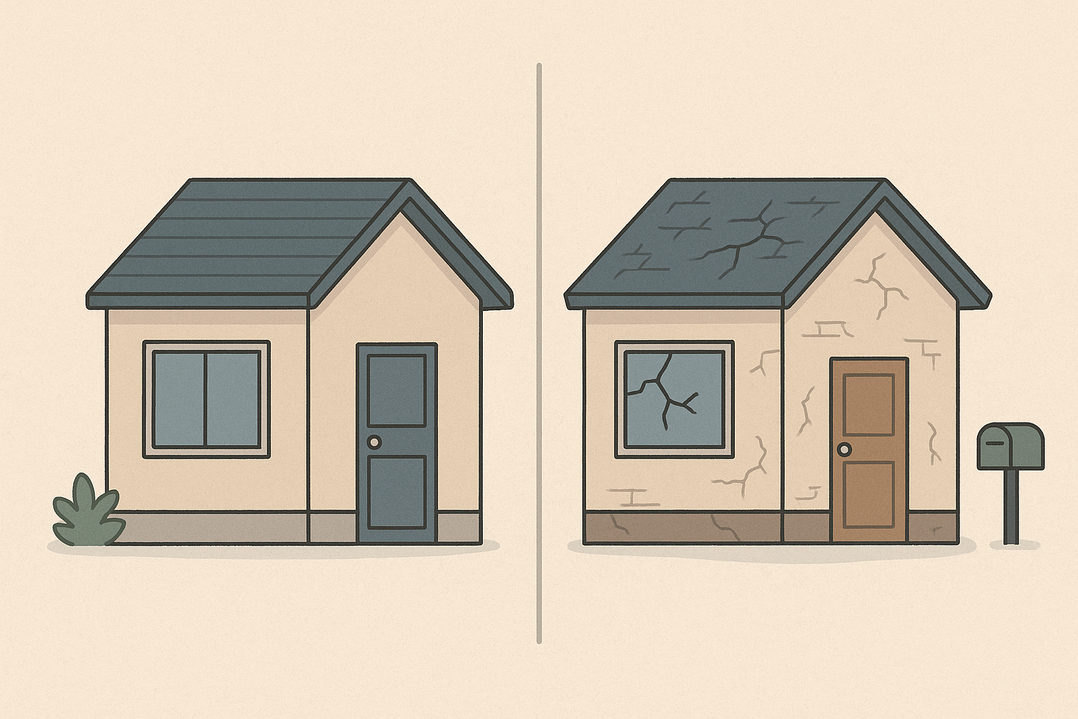 放置しても比較的安全な空き家／危険な空き家の特徴