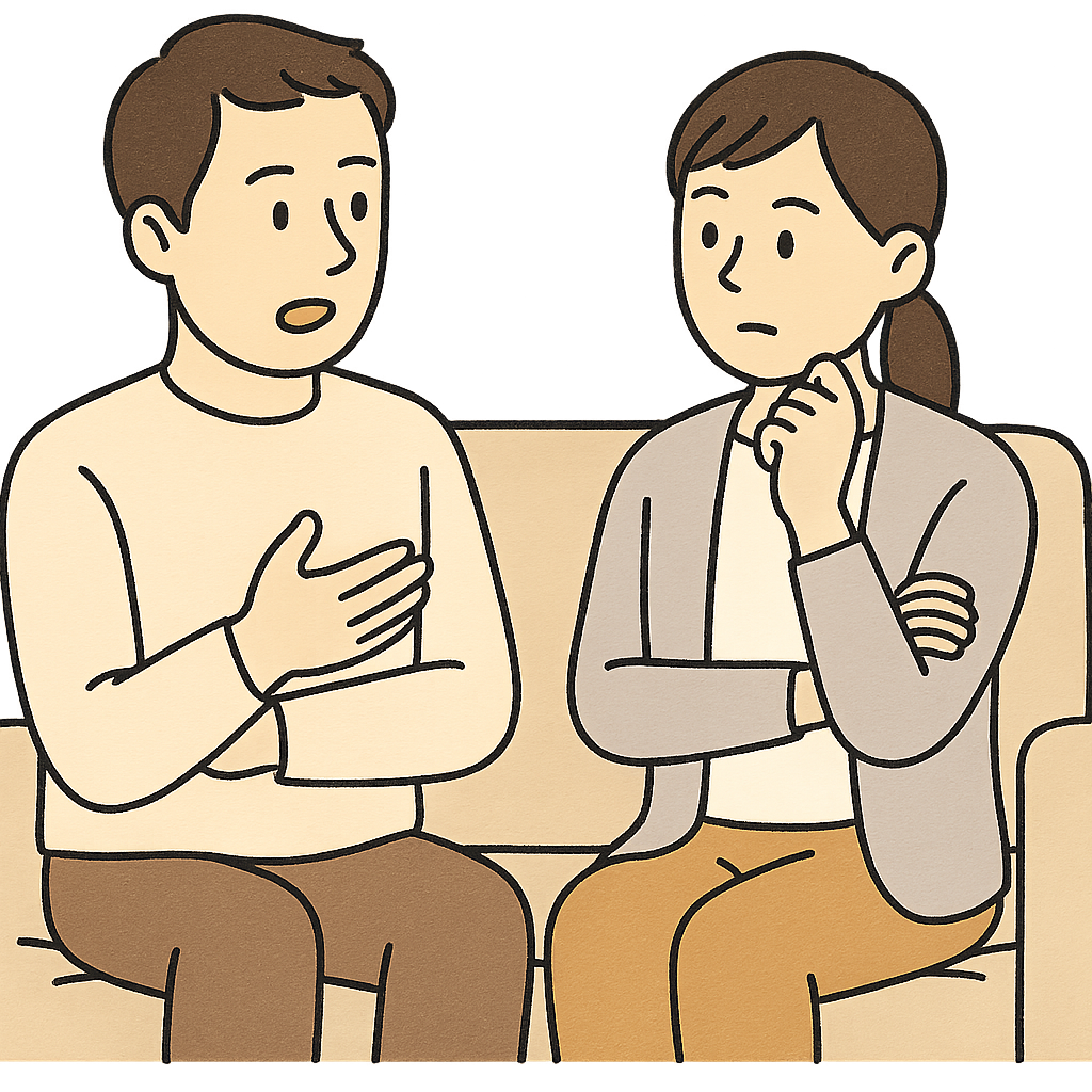 夫婦で話合うアイコン